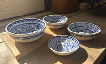 Load image into Gallery viewer, Set of 4 Blue and White Handpainted Portuguese Dishes