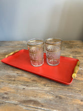 Load image into Gallery viewer, Vintage Gold Bamboo and Red Lacquer Tray