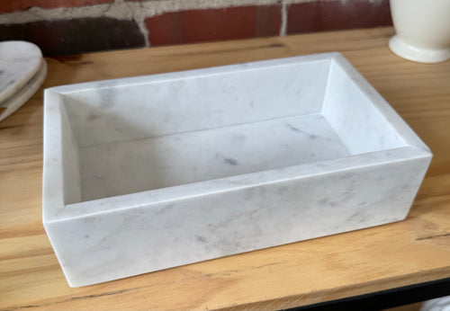 White Marble Tissue Box