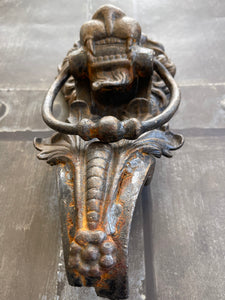 Vintage Cast Iron Lion Door Knocker (with missing bottom post)