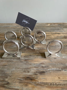 Set of 6 Silver Plated Place Card Holders