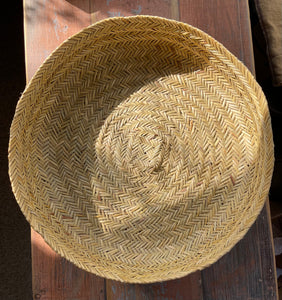 Woven Reed Flat Basket