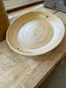 Vintage Coiled Bamboo Tray
