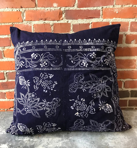 Vintage Batik Fabric Pillow