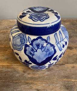 Blue and White Decorative Jar