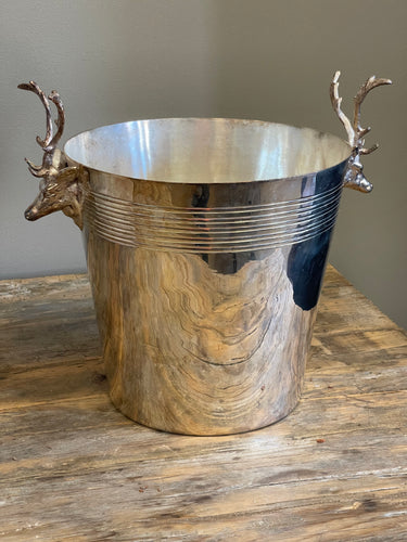 French Champagne Cooler with Stag Head Handles