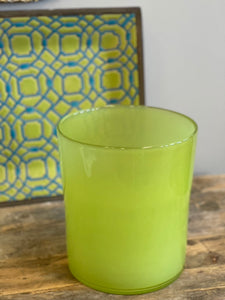 Chartreuse Glass Wastebasket