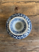 Load image into Gallery viewer, Blue and White Lidded Jar