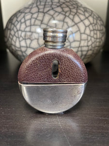 Petite Silver Plated & Brown Leather Flask