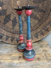 Load image into Gallery viewer, Vintage Pair Lathe Brazilian Candlesticks