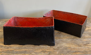 Black & Red Lacquer Bamboo Box
