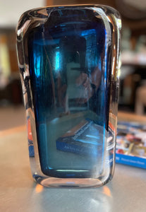 Blue Glass Rectangular Vessel