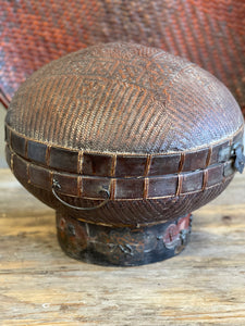 Vintage Woven Ceremonial Hat Box