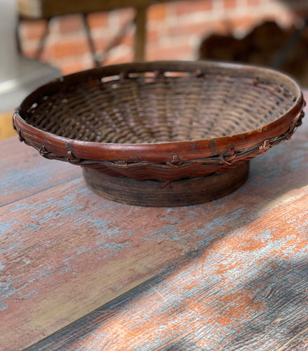 Bamboo Footed Fruit Basket