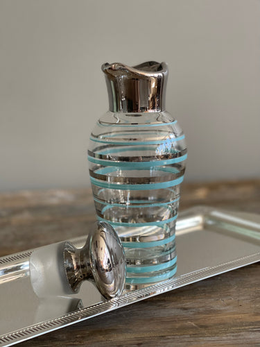 Double Painted Striped Glass Cocktail Shaker