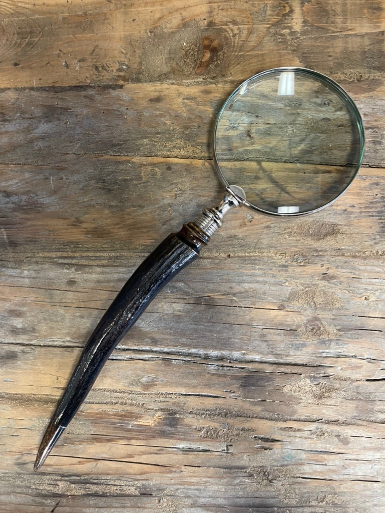 Ebony Stag Horn Magnifying Glass