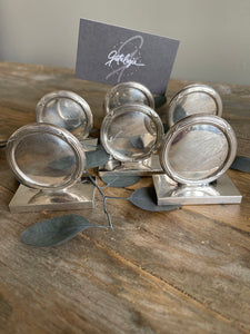 Set of 6 Silver Plated Place Card Holders