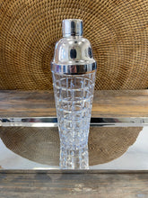 Load image into Gallery viewer, Glass and Silver Plated Cocktail Shaker