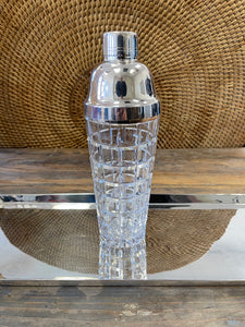 Glass and Silver Plated Cocktail Shaker
