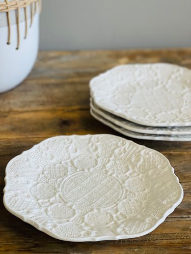 White Textured Italian Salad Plate