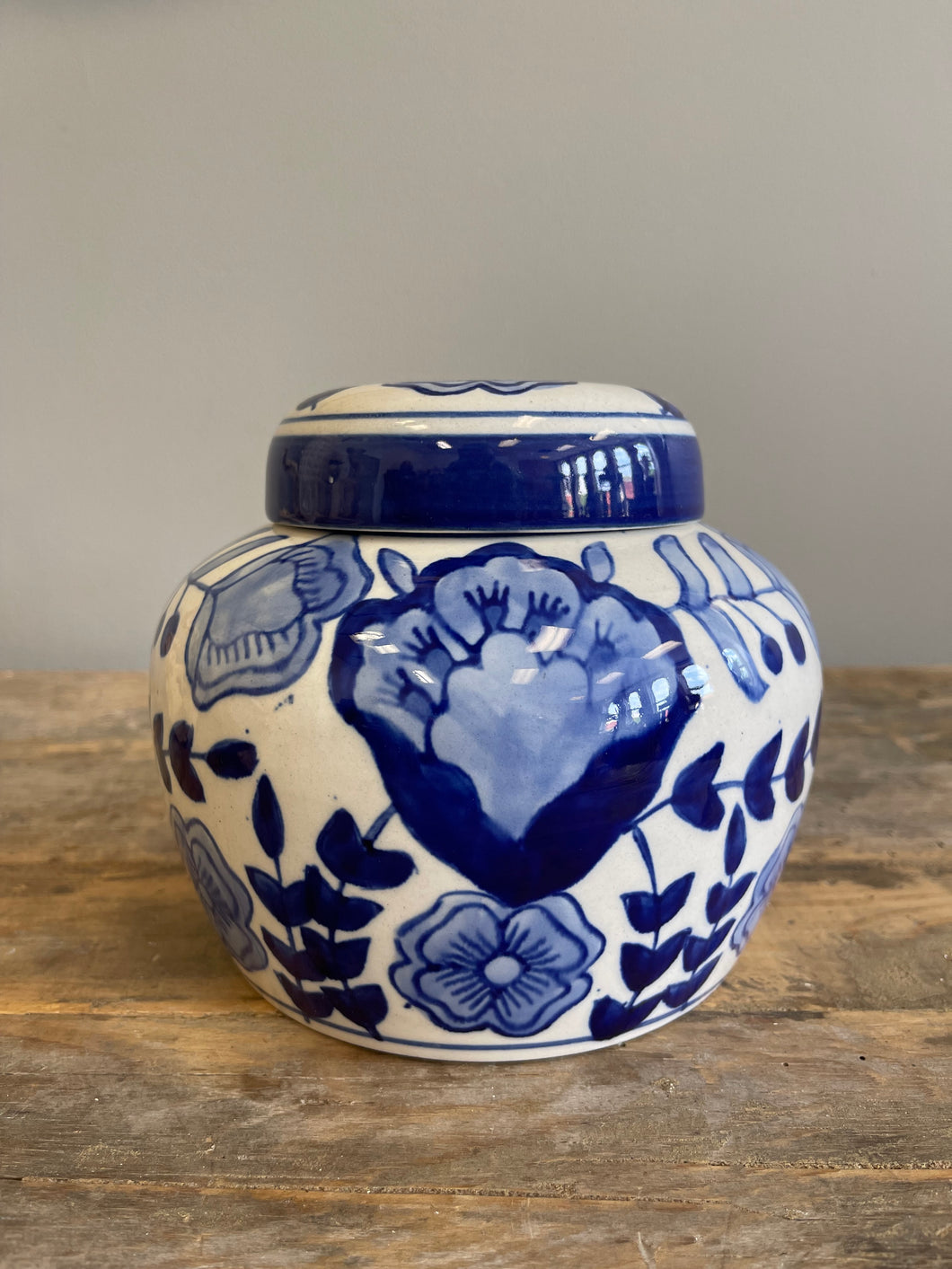 Blue and White Decorative Jar