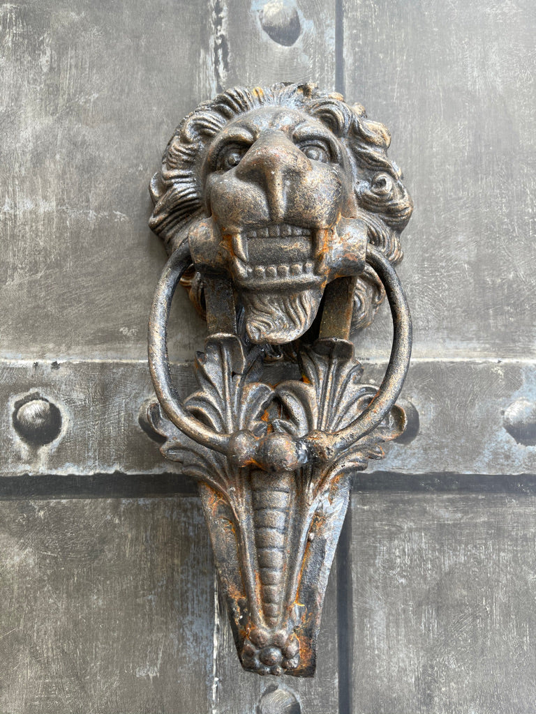 Vintage Cast Iron Lion Door Knocker