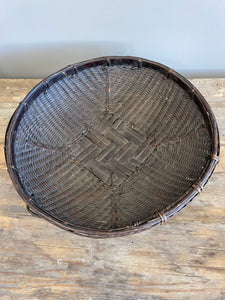 Vintage Hand Woven Rattan Market Basket