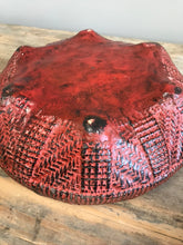 Load image into Gallery viewer, Red Lacquer Bamboo Footed Bowl
