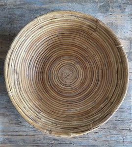 Coiled Bamboo Reed Basket
