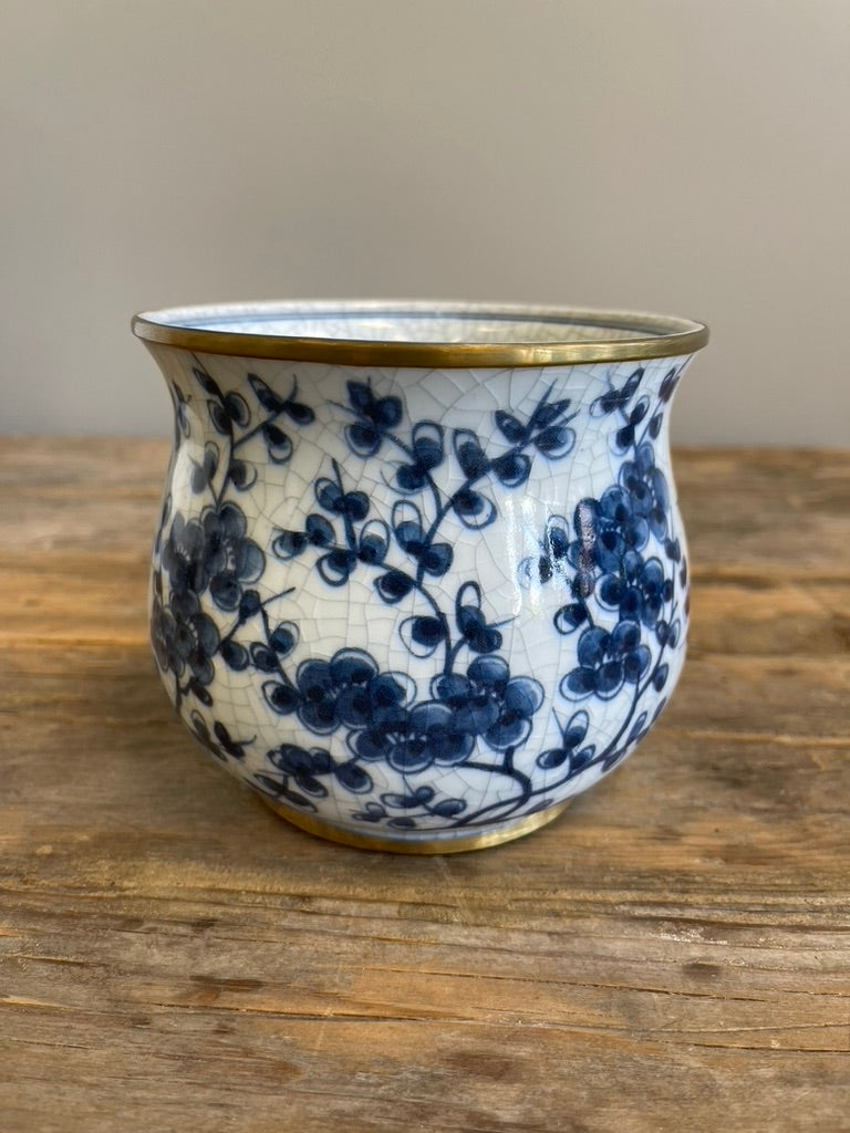 Blue and White Porcelain Flower Pot