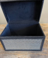 Load image into Gallery viewer, Black &amp; Cream Fabric Box