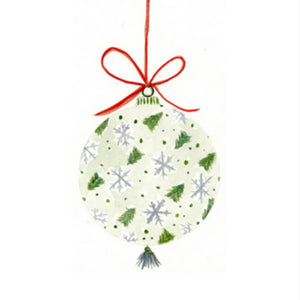 Fir Trees & Snowflakes Ornament~little note card