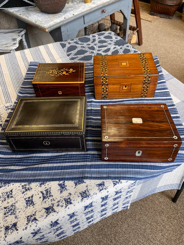 Antique Mahogany Box with inlaid Mother of Pearl
