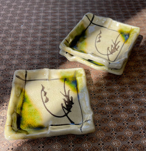 Japanese Oribe Ware Coasters