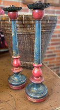 Load image into Gallery viewer, Vintage Pair Lathe Brazilian Candlesticks