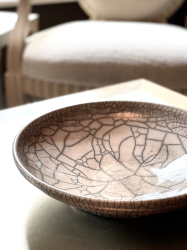 Taupe Bowl with Crackle