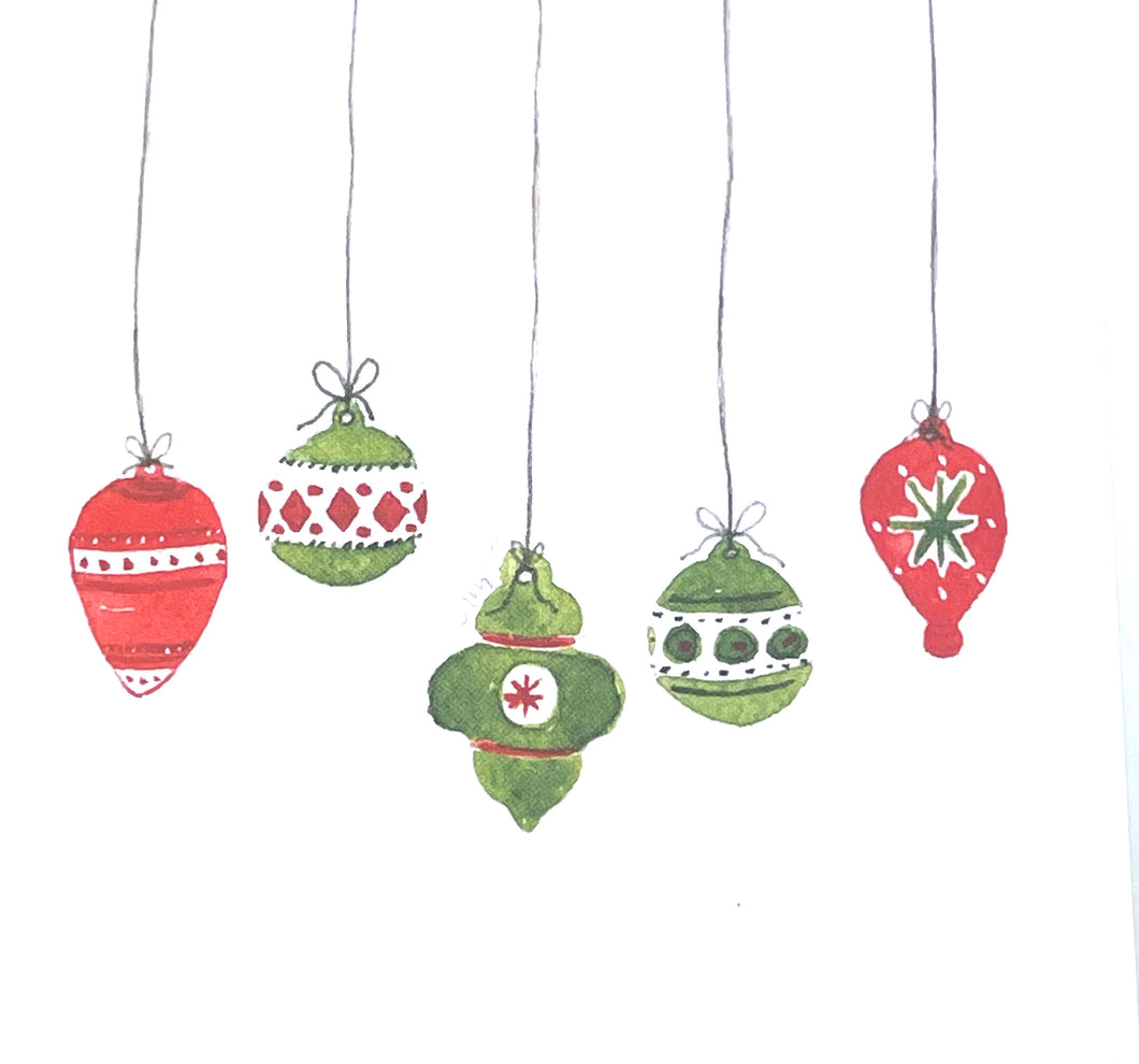 Holiday Ornaments~little note card