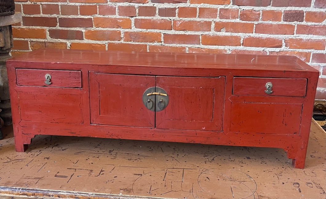 Antique Red Lacquer Chinese Chest