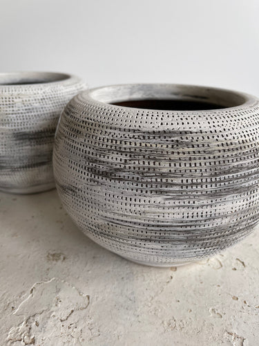 Black/White Strie Vase