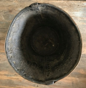 Antique Leather Studded Fire Bucket