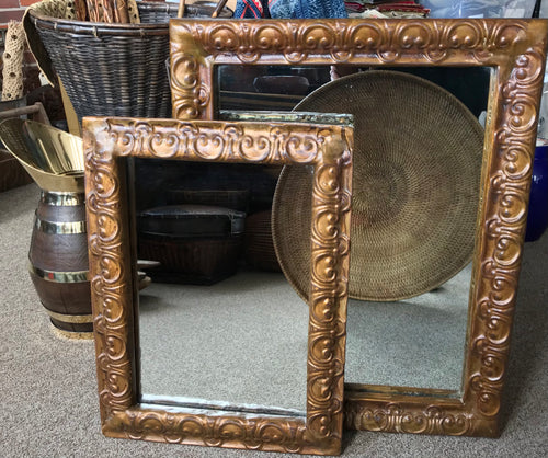 Repousse Pressed Tin Bevel Edged Mirror