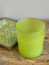 Load image into Gallery viewer, Chartreuse Glass Wastebasket