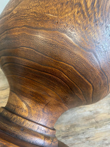 Vintage Turned Wood Pedestal Bowl