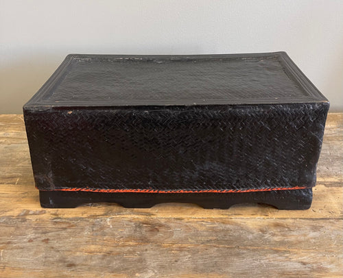 Black & Red Lacquer Bamboo Box