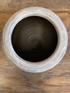 Black/White Strie Vase