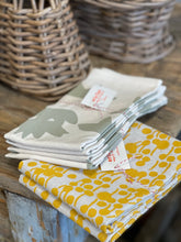 Load image into Gallery viewer, Erin Flett Gold Berries Oatmeal Linen Tea Towel