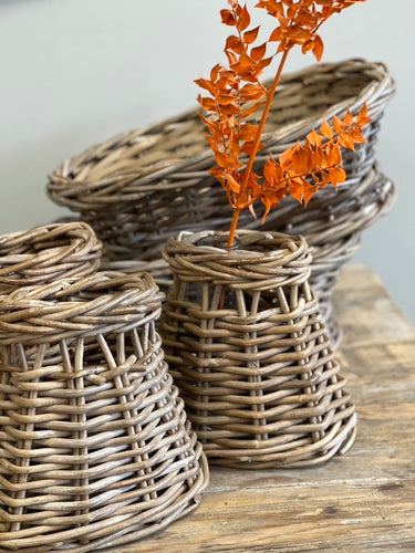 Vintage Polish Wicker Flower Basket