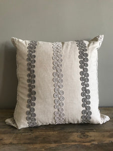 Scroll Trimmed Embroidery Pillow