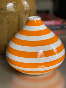 Orange and White Stripe Vessel