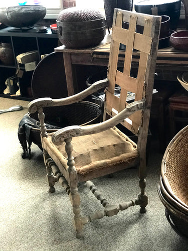 Antique Louis XIII Deconstructed French Fauteuil Chair